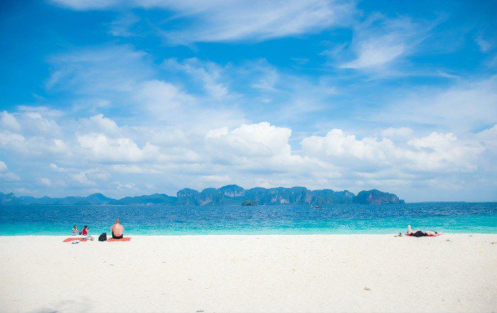 white sands at poda beac thailand