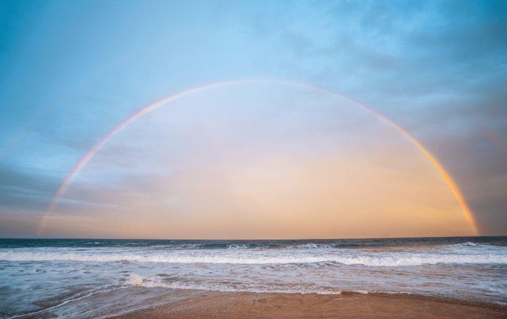 Rainbow over the beach