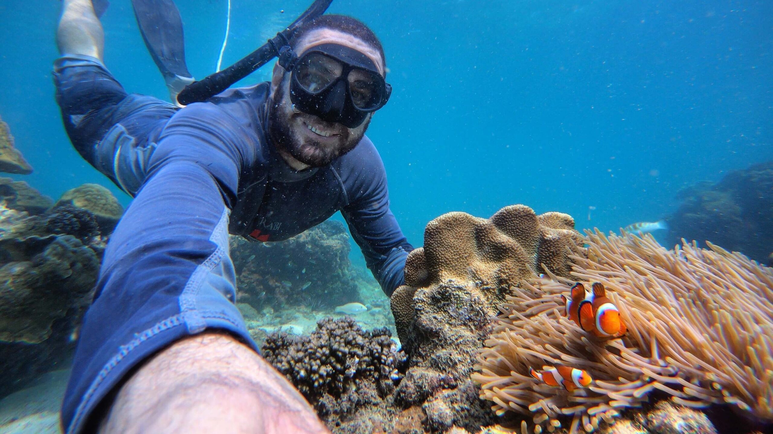 underwater selfie with a clown fish in krabi